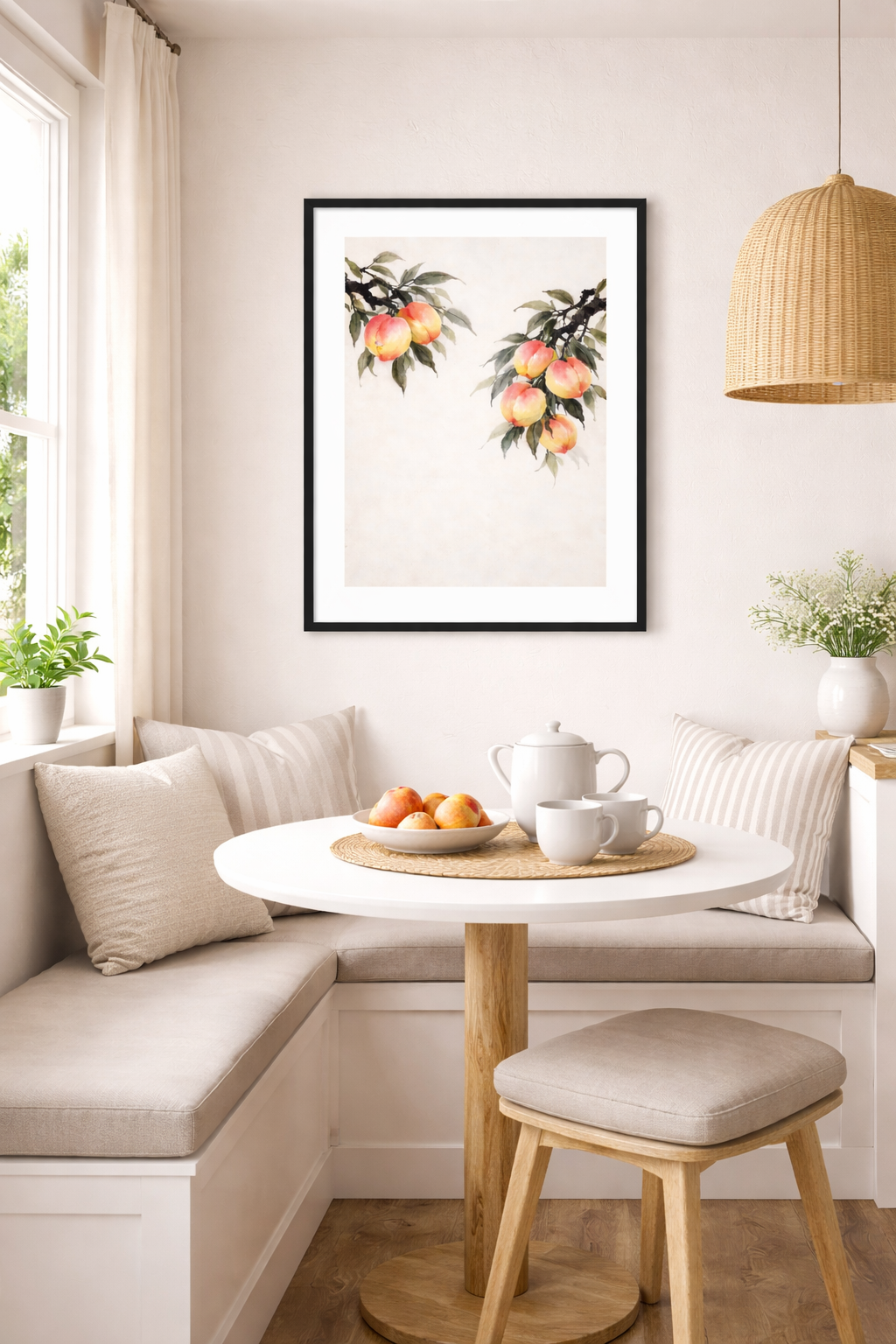 Golden Peach Harmony Set of 2 Framed Prints