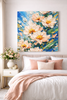 Golden Peony Canvas Wall Art – Luxury Neutral Floral Painting