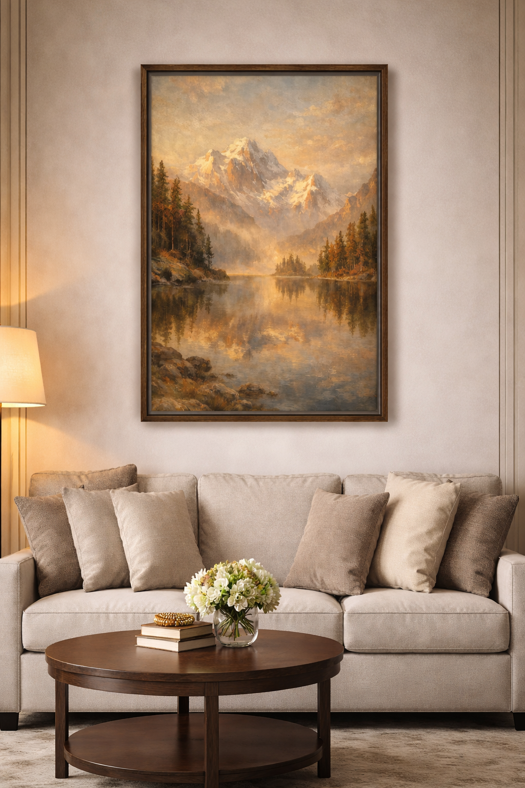 Golden Dawn Reflection_Framed Canvas Wall Art