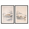 Winter Serenity Sparrow Pair-Pomegranate Bird Canvas