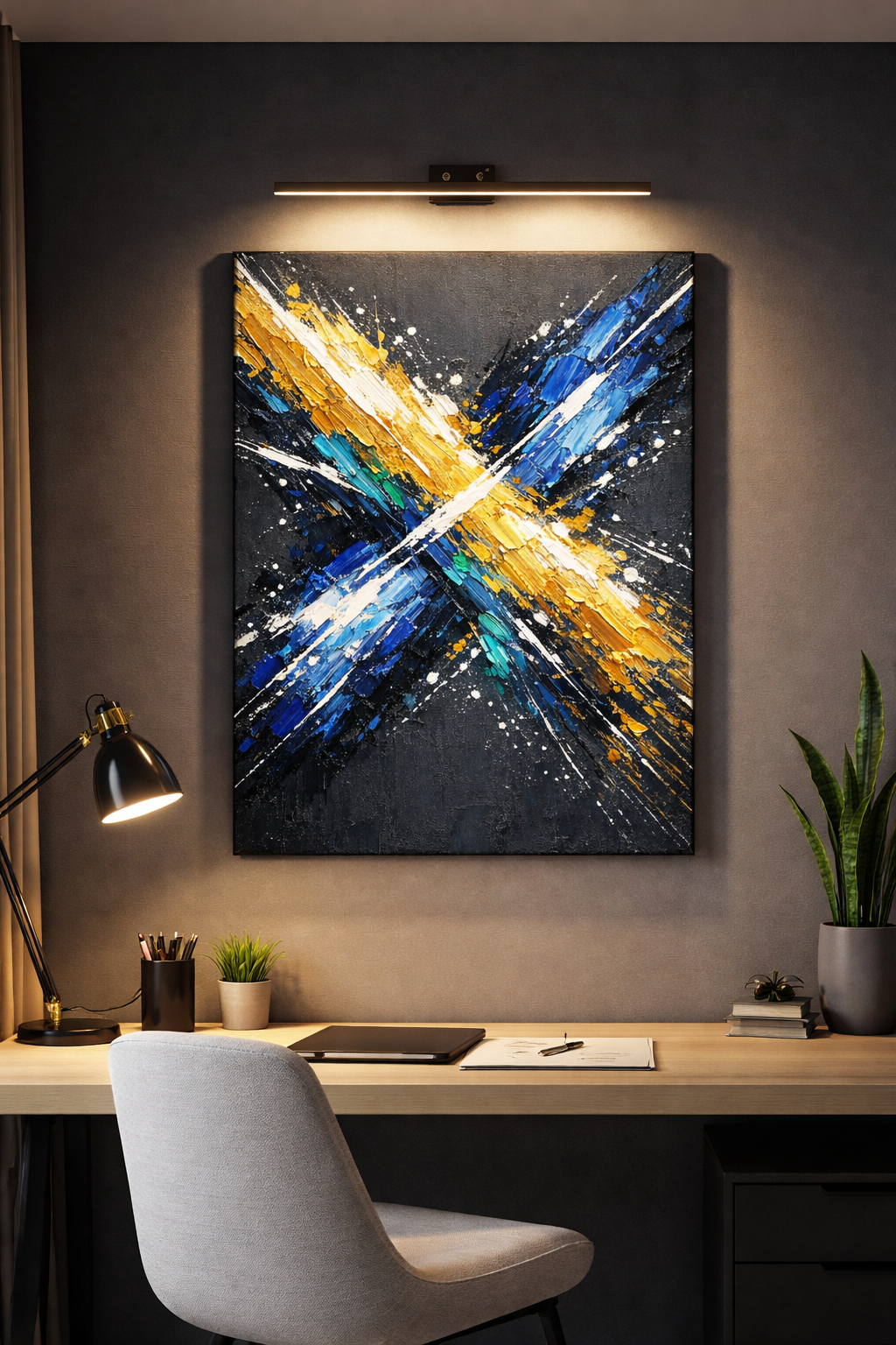 Cross of Light Canvas Wall Art – Luxury Abstract Painting