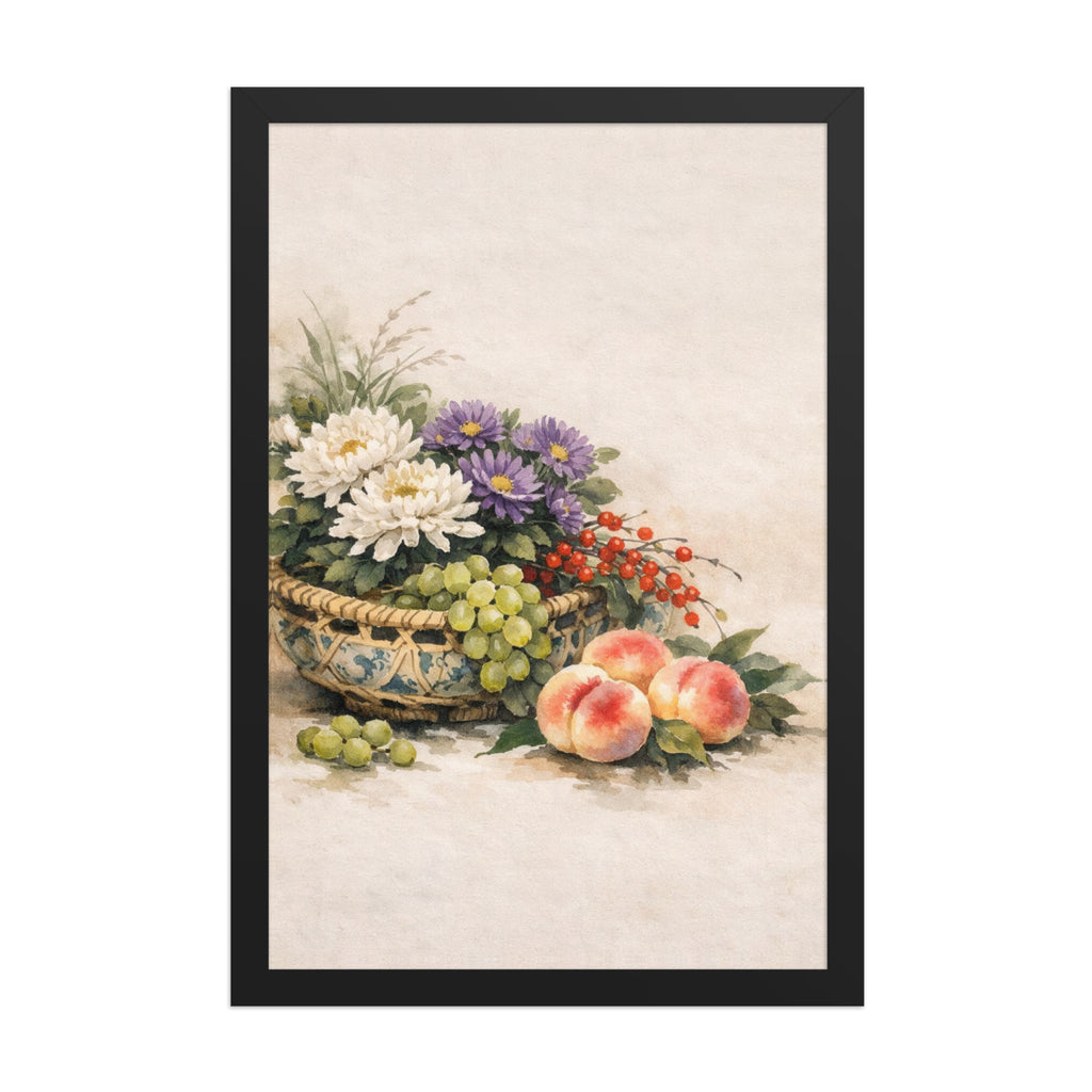 Vintage Floral Still Life Framed Wall Art – Elegant Botanical Decor ...