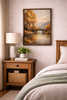 Mountain River Landscape – Framed Canvas Wall Art