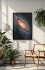Golden Spiral Galaxy Framed Canvas Wall Art | Luxury Space Decor