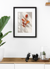 Minimalist Terracotta Leaf Framed Wall Art, Warm Botanical Print with Soft Shadow, Neutral Modern Home Decor