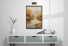 Mountain River Landscape – Framed Canvas Wall Art